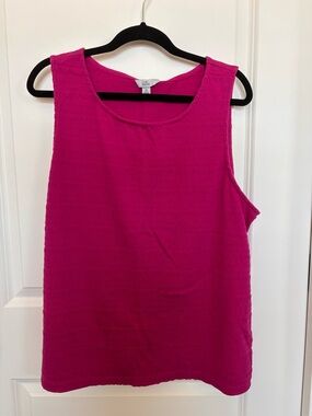 croft & barrow Hot Pink Textured Sleeveless Top